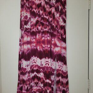 Ladies "Dress Barn" Fuscia/White Maxi Skirt (L)